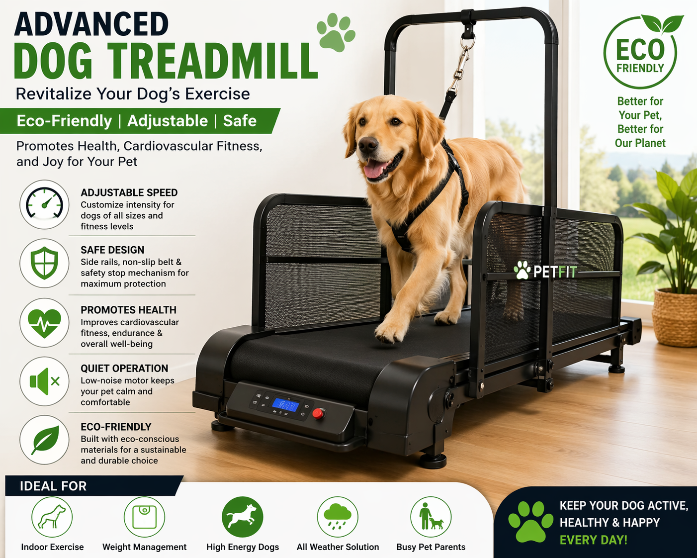 Advanced Dog Treadmill for Safe & Adjustable Pet Exercise