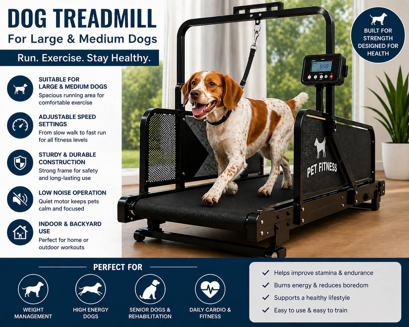Dog Treadmill Running Machine for Large & Medium Dogs