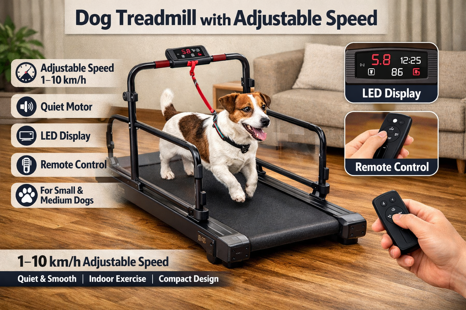 Dog Treadmill with Adjustable Speed