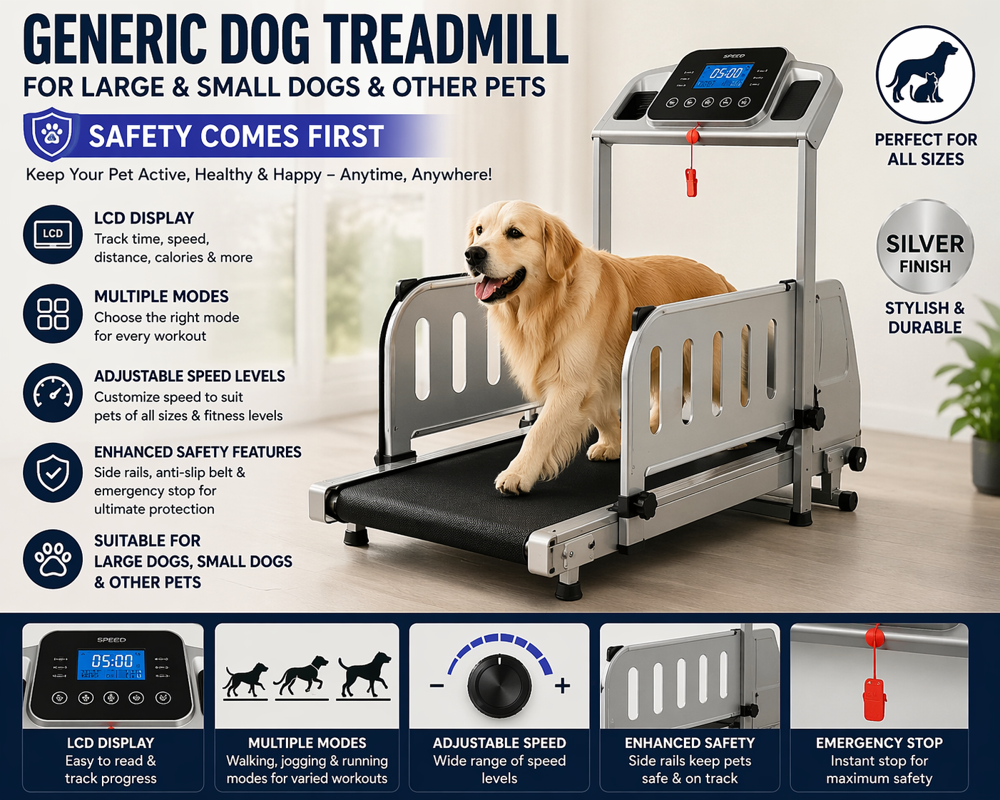 Generic Dog Treadmill for Large & Small Dogs