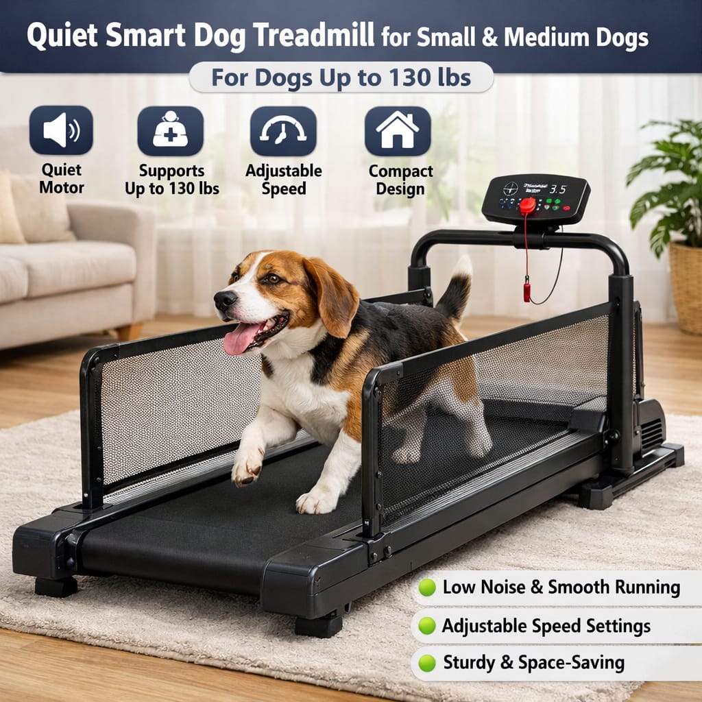 Quiet Smart Dog Treadmill for Small & Medium Dogs