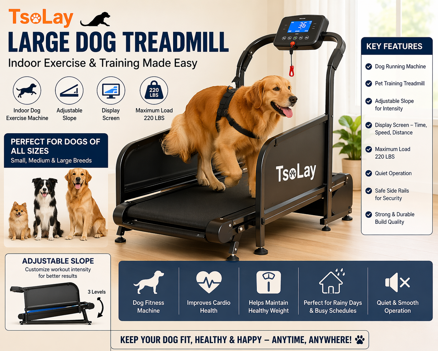 TsoLay Large Dogs Treadmill