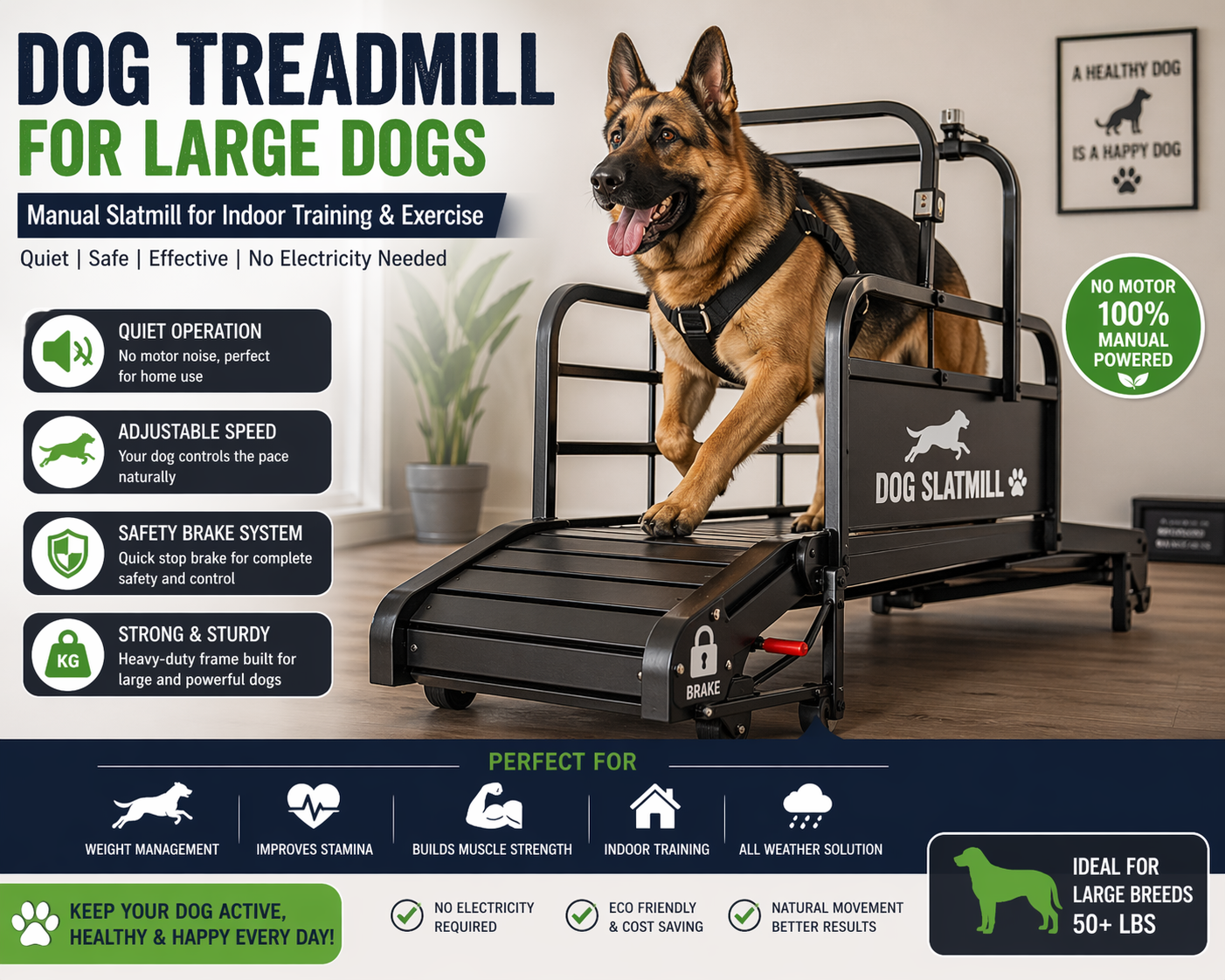 Manual Dog Treadmill for large Dogs