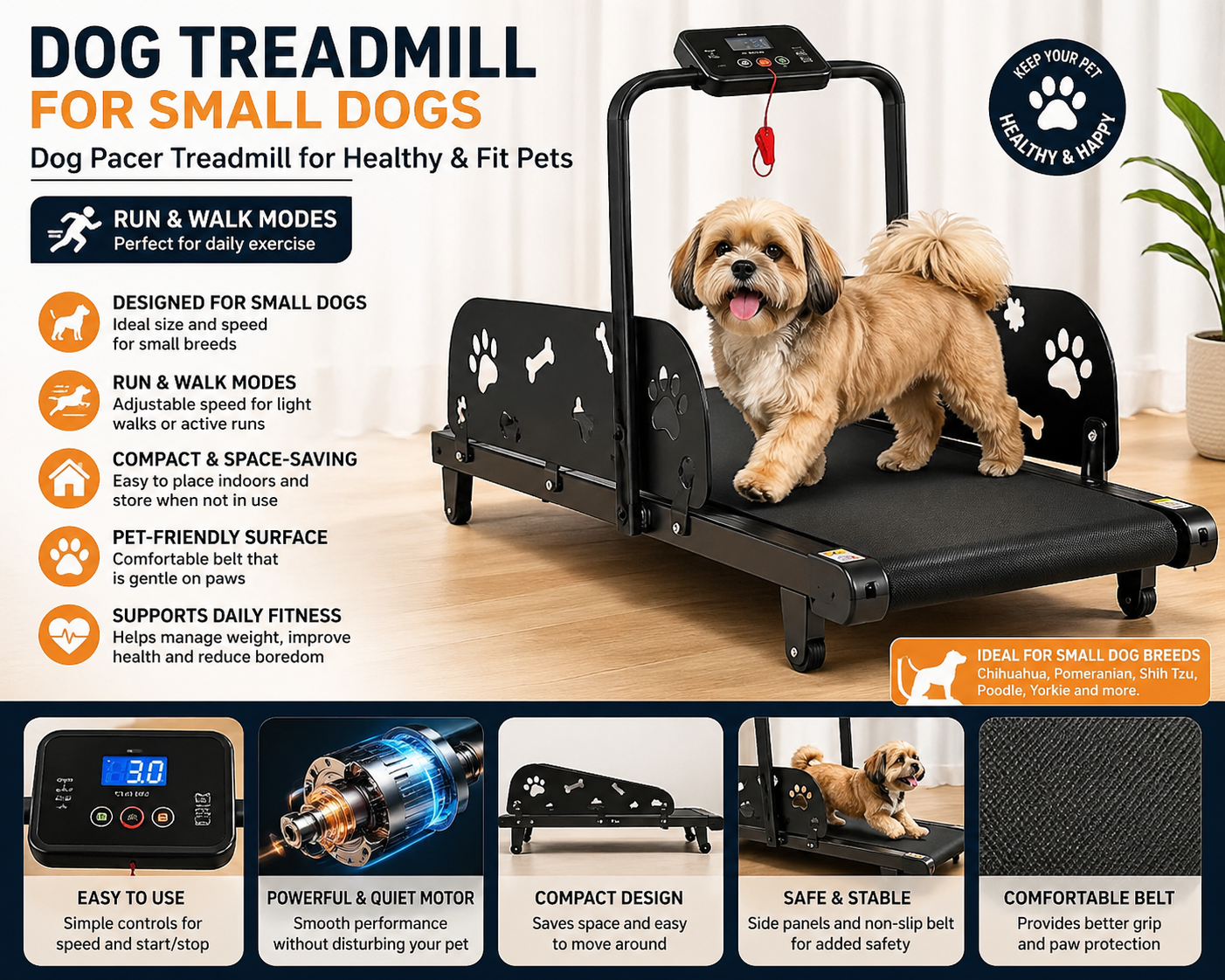 Vniosso Dog Treadmill for Small Dogs:
