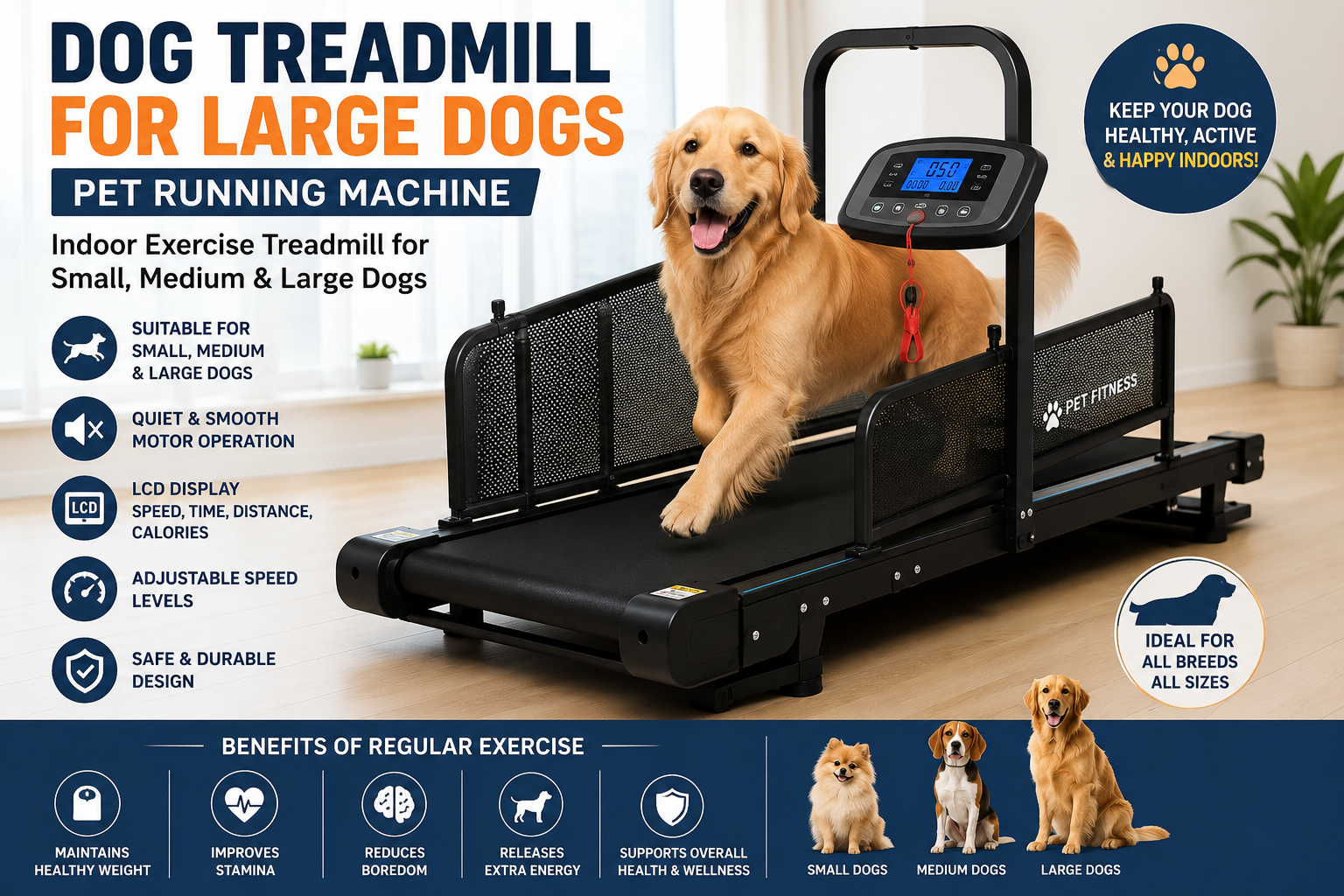 KJLYLPP Dog Treadmill for Large Dogs