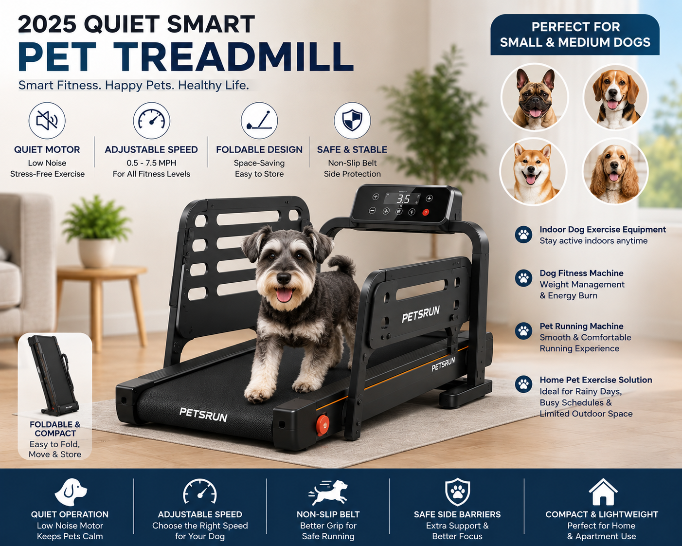 ZXFLOOV Dog Treadmill For Small Dogs