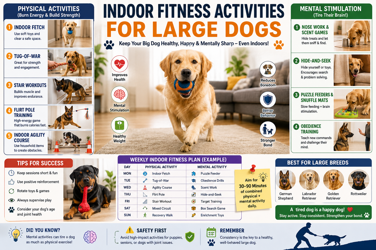 Indoor Fitness Activities for Large Dogs