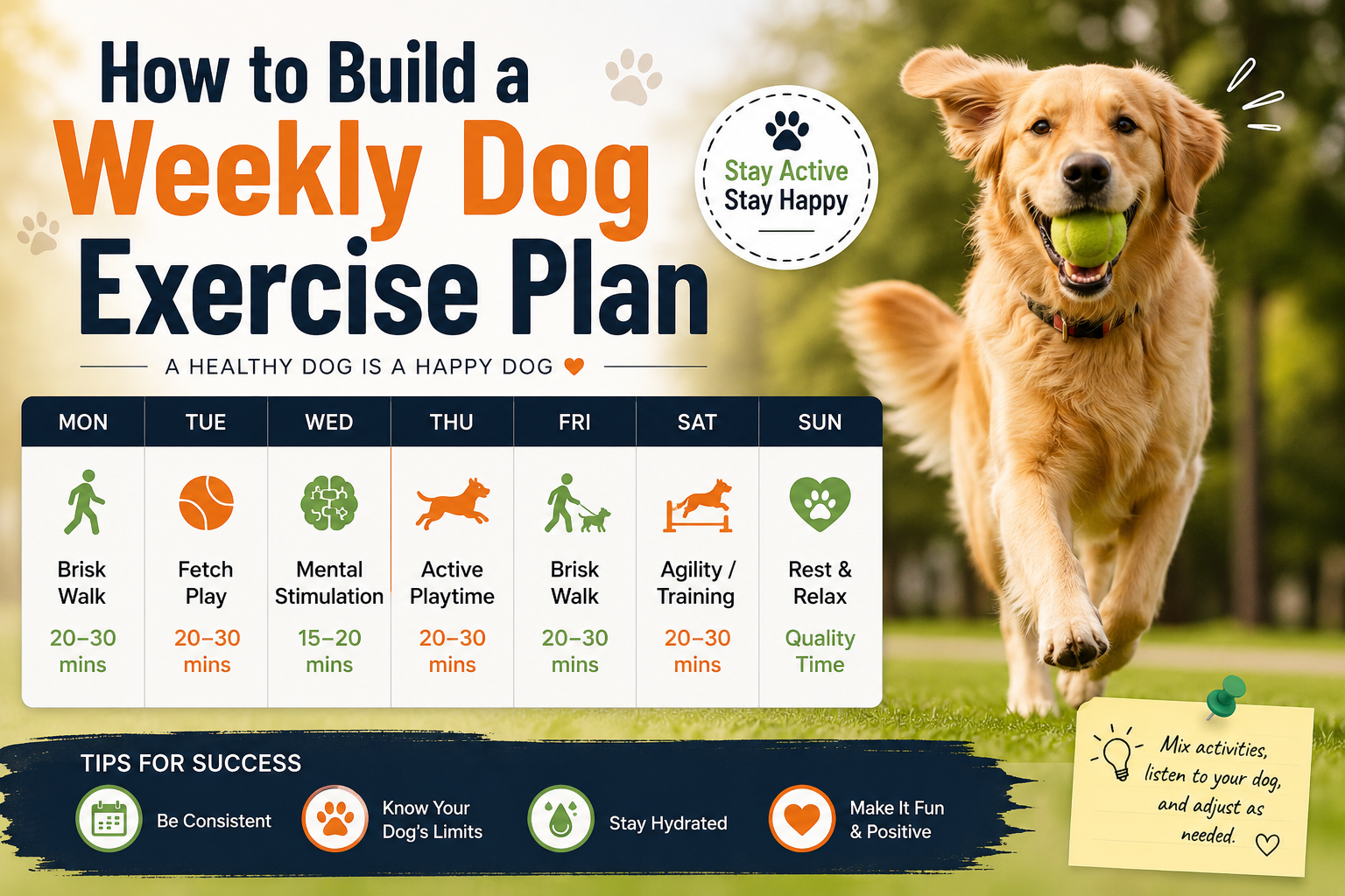 How to Build a Weekly Dog Exercise Plan
